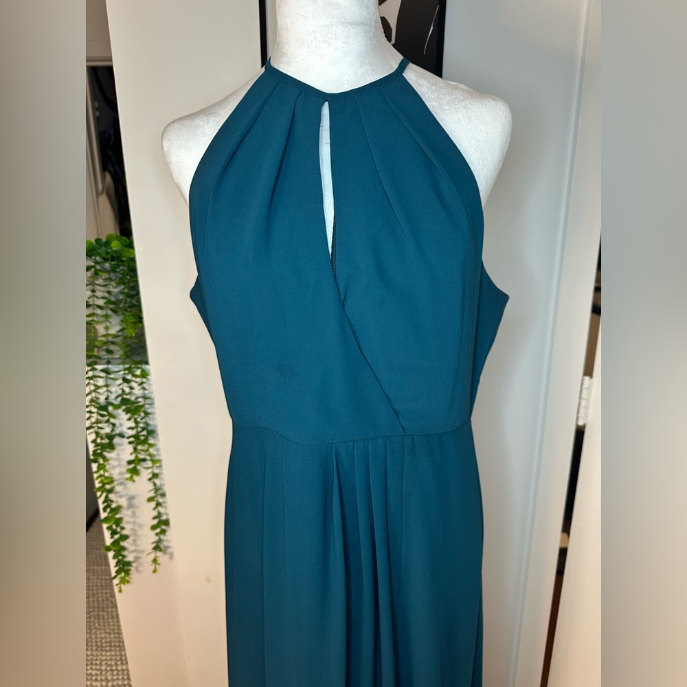 BHLDN MARCO Caspian Sea Green Keyhole Gown Bridesmaid Dress XL - Picture 6 of 14